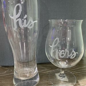 Kate spade his and her drinking glasses